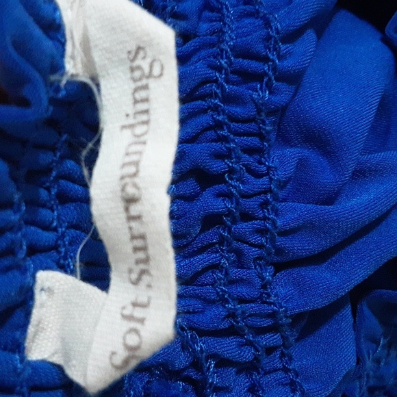 Soft Surroundings legant Blue Women Top Blouse Casual Jersey Knit Soft PL Beach - Picture 5 of 8